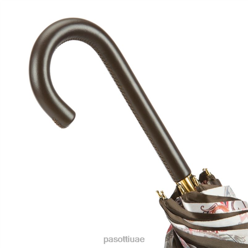 مظلة | 189 5f805-6 p - مظلة بيزلي بمقبض جلدي PASOTTI Z446V454